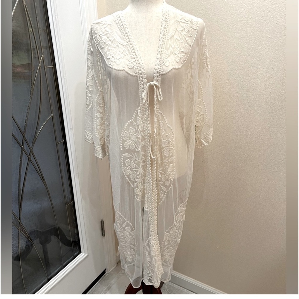Lace Kimono Beach Cover Up, NWT